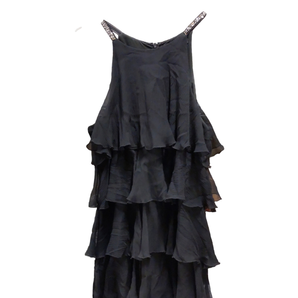 BCBGMaxAzaria black evening midi dress